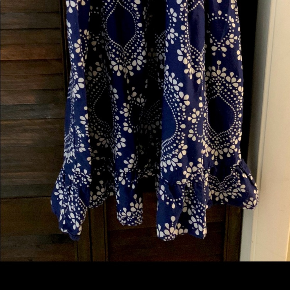 Carters Summer Dress navy blue w/ruffled shoulders